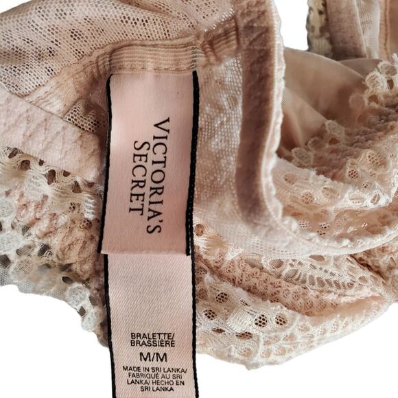 VICTORIAS SECRET bralette soft pink lacy M - Picture 3 of 5